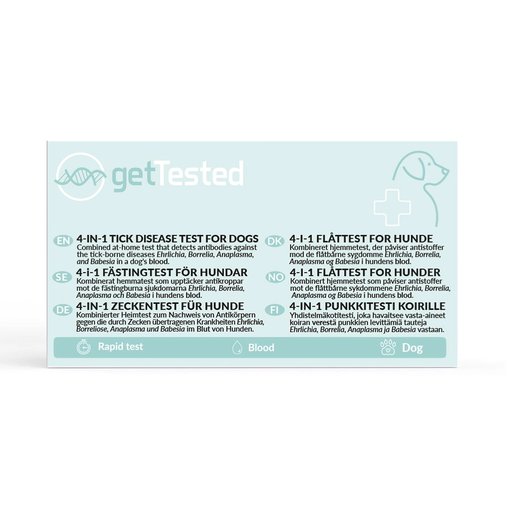 Hemmatest 4 - i - 1 fästingtest hund - getTested
