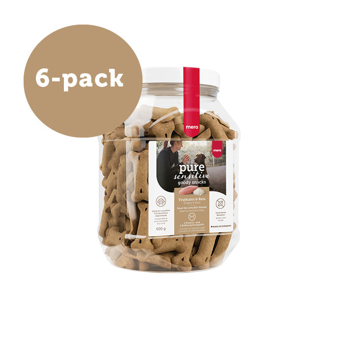 Ekonomipack 6x600g mera Goody snacks Kalkon och ris