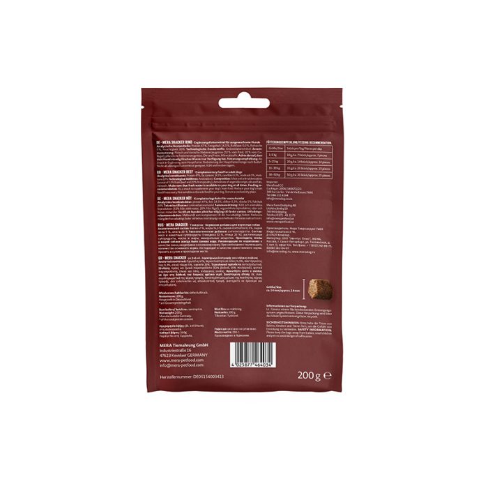 mera Snacker Nötkött 200g - mjukare träningsgodis - mera Petfood