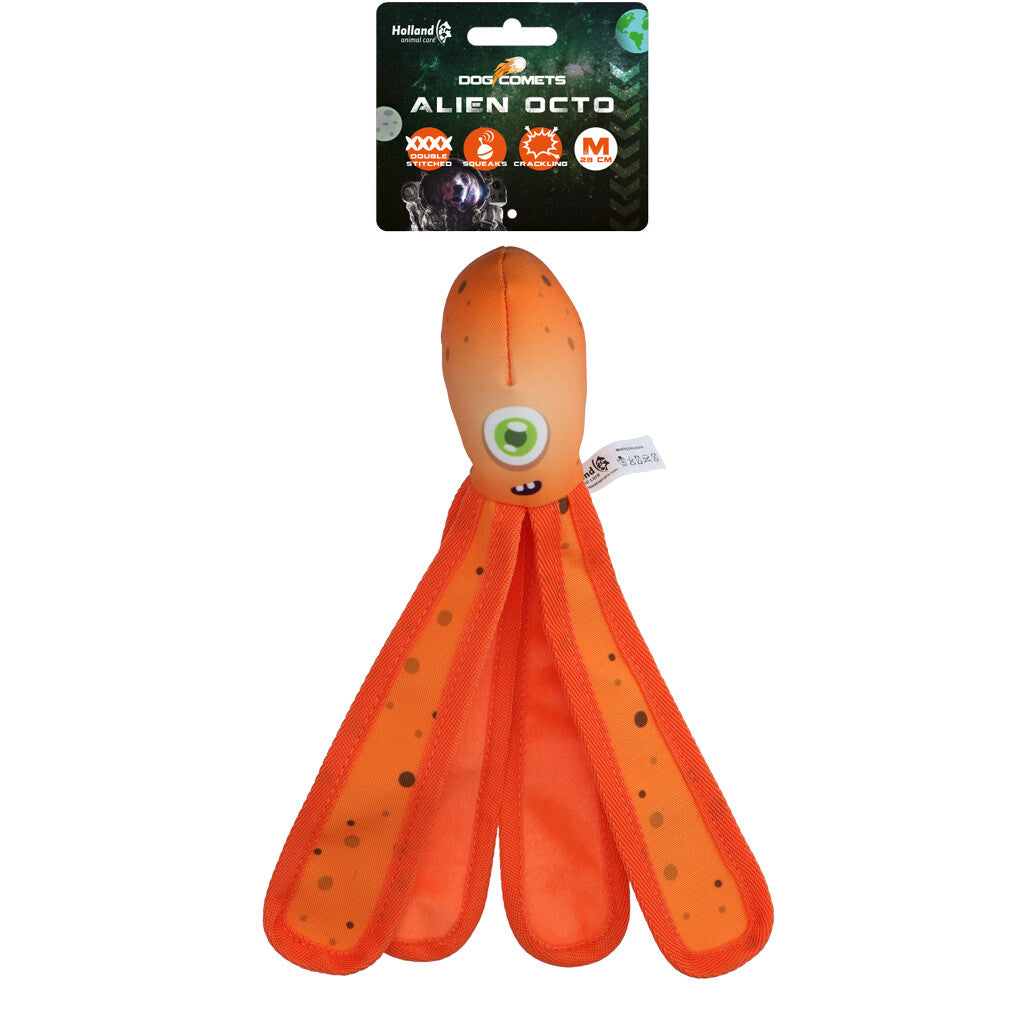 Flytande hundleksak med squeaker – Dog Comets Alien Octo - Mera Petfood - Orange - Large - COME018P