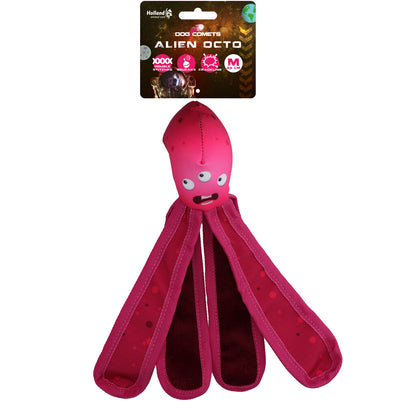 Flytande hundleksak med squeaker – Dog Comets Alien Octo - Mera Petfood - Rosa - Large - COME018Q