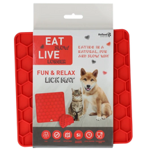 Fun & Relax slickmatta till hund och katt Honeycomb - Eat Slow Live Longer - Röd - EATS060A
