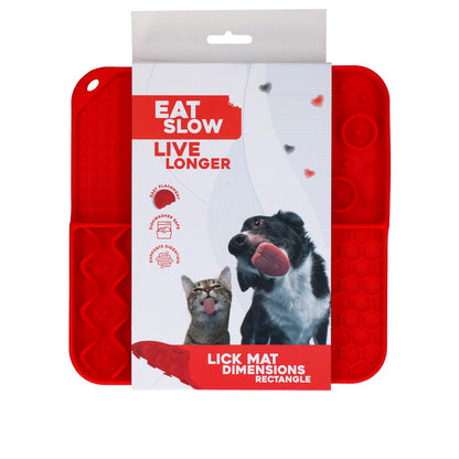 Eat Slow Live Longer slickmatta – 4 strukturer (röd)