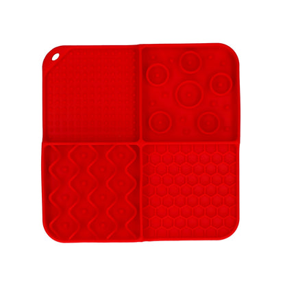 Eat Slow Live Longer slickmatta – 4 strukturer (röd)