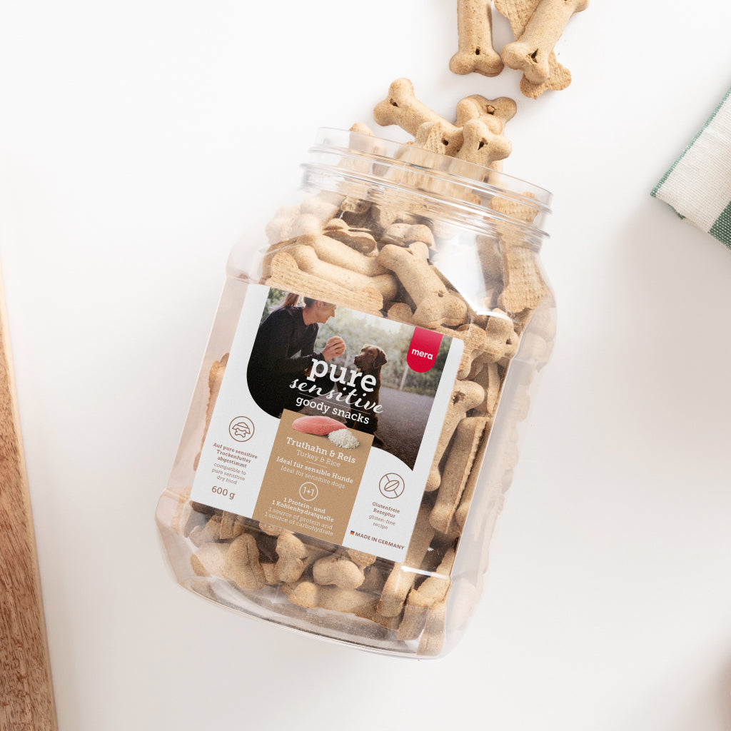 Ekonomipack 6x600g mera Goody snacks Kalkon och ris