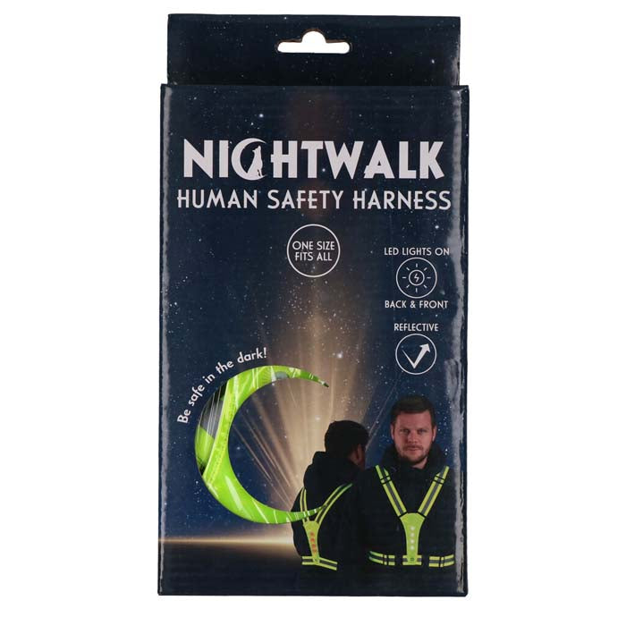Reflexsele med LED - ljus Nightwalk Yellow Human - b2c - mera Petfood