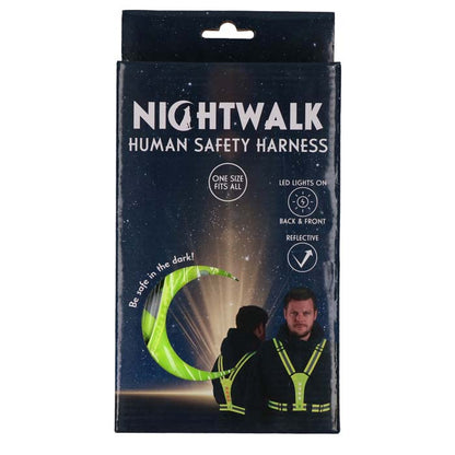 Reflexsele med LED - ljus Nightwalk Yellow Human - b2c - mera Petfood
