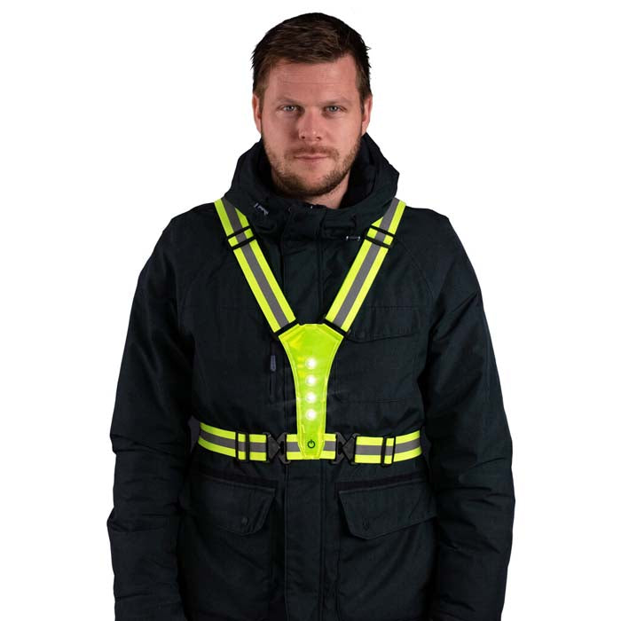 Reflexsele med LED - ljus Nightwalk Yellow Human - b2c - mera Petfood