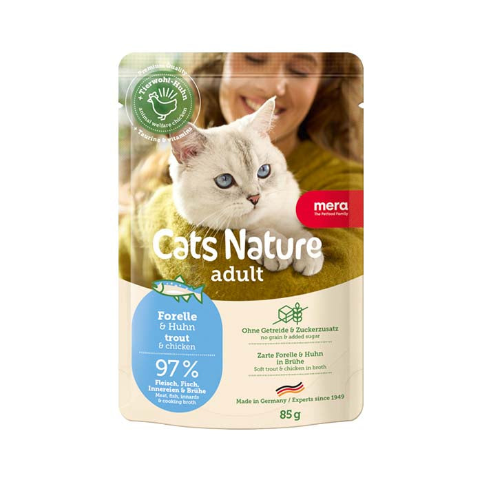 12x85 g Våtfoder mera Cats Nature adult Trout - mera Petfood
