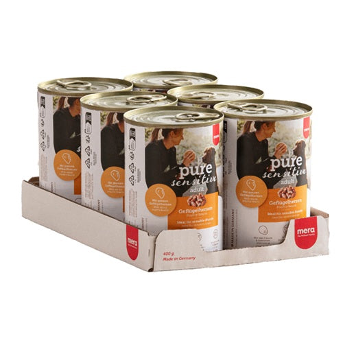 mera pure sensitive Våtfoder Kycklinghjärta - mera Petfood - 6 - pack - 058574