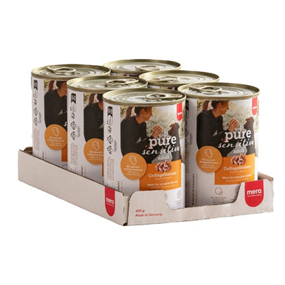 mera pure sensitive Våtfoder Kycklinghjärta - mera Petfood - 6 - pack - 058574