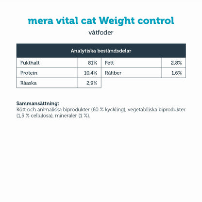 6 x 200 g KATT vital Weight Control våtfoder - mera Petfood